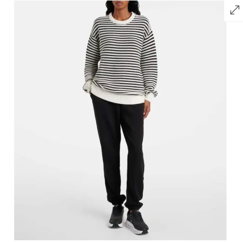 The Upside Boo Striped Cotton Sweater